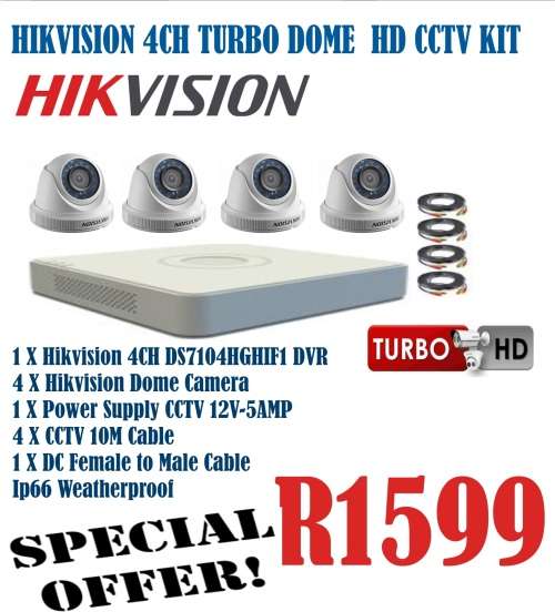 Hikvision 4 Channel Turbo HD CCTV Kit
