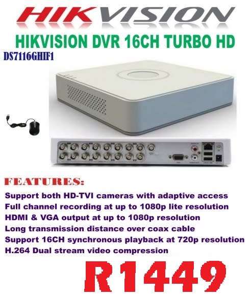 HikVision 16 Ch Turbo Hd Dvr