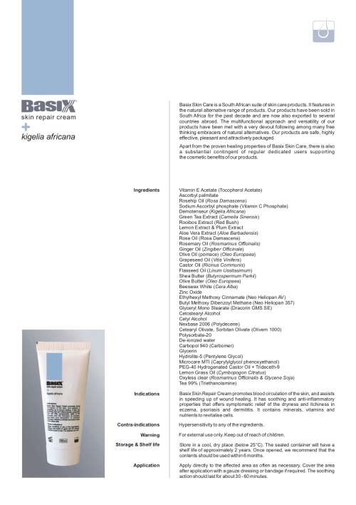 Basix Skin Repair Cream 4ml Sachet FREE used for Eczema Ulcers Scars Acne Cuts