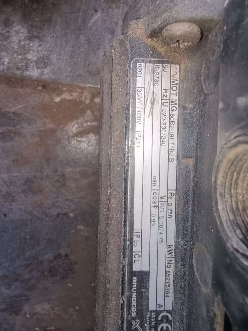 Grundfos 0.75kw single phase motor