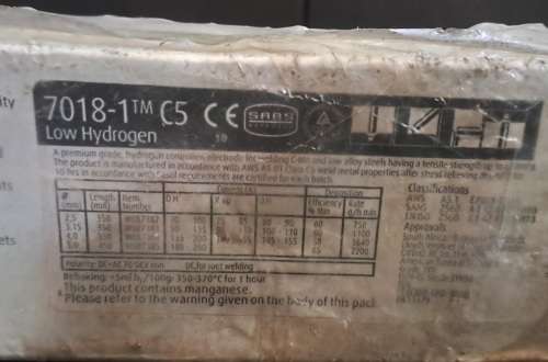 Afrox 7018-1 C5 low hydrogen welding rods