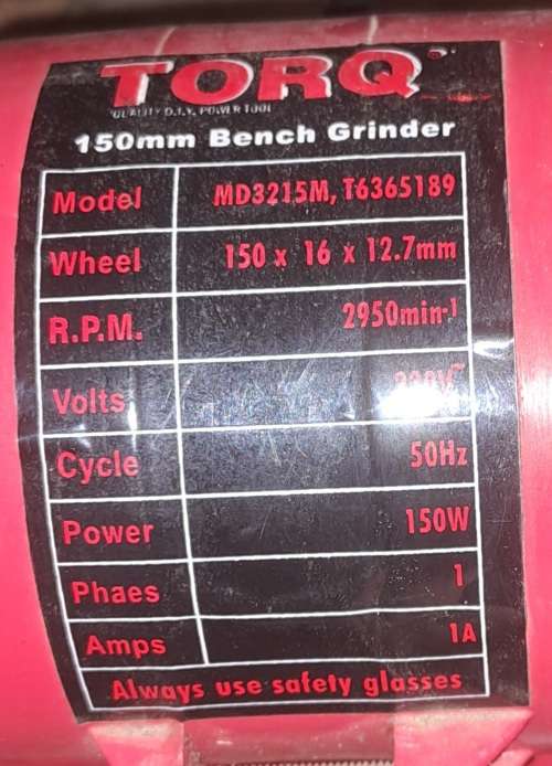 Torq 150w bench grinder