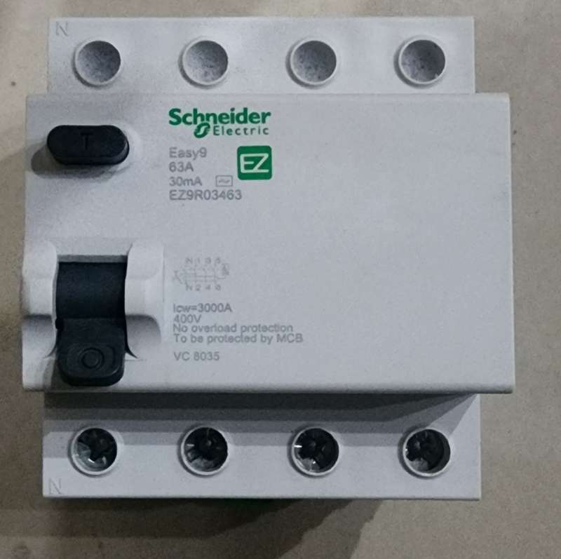 Schneider 63A 3phase plus neutral earth leakage