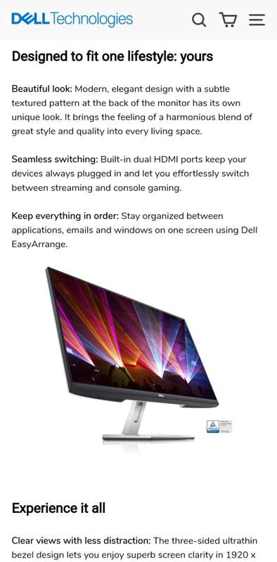 Dell 27 inc screen