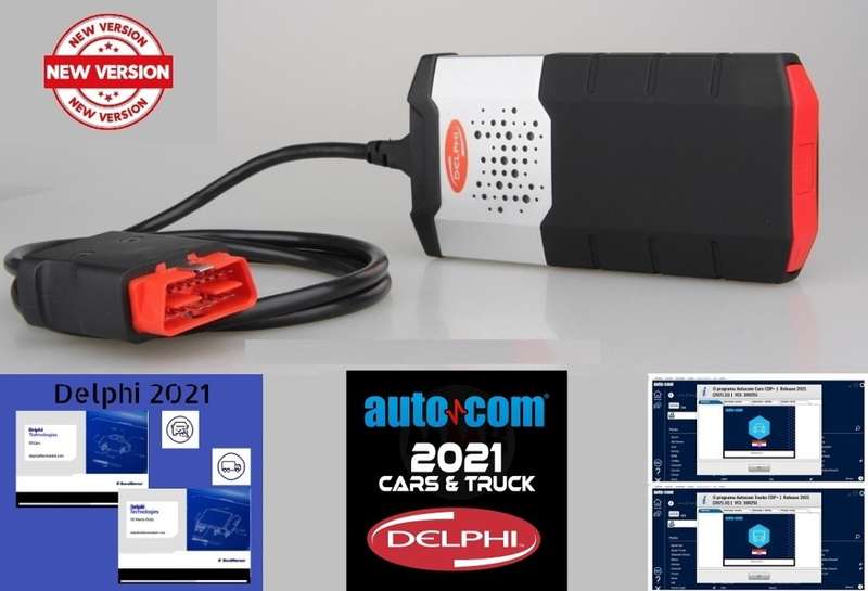 2021 DELPHI SILVER VCI WITH 8 PC CAR CABLE SET AND 8 PC TRUCK CABLE SET