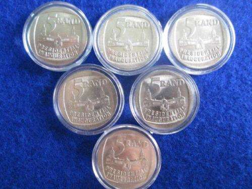 1994 Presidential Inauguration R5 . Circulated coins.