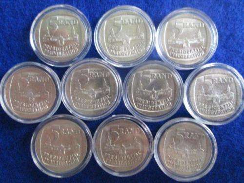 1994 Presidential Inauguration R5 . Circulated coins.