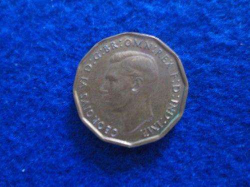 1944 UK 3 Pence. Circulated.