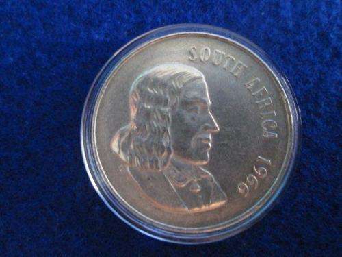 1966 South Africa  Silver R1. Circulated.