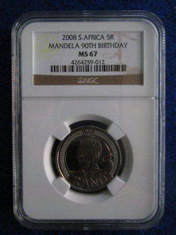 MS 67 - 2008 Mandela Birthday.  NGC Graded.