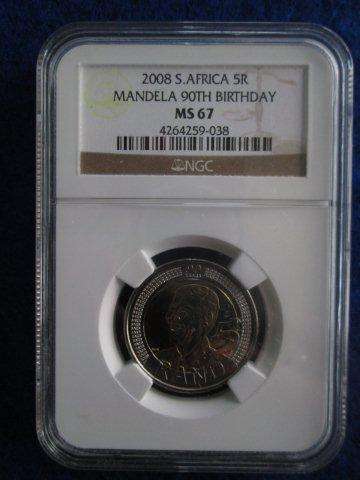 MS 67 - 2008 Mandela Birthday.  NGC Graded.