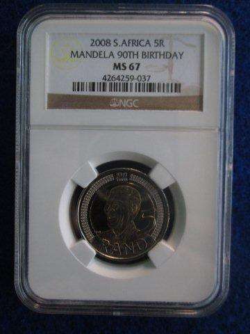 MS 67 - 2008 Mandela Birthday.  NGC Graded.