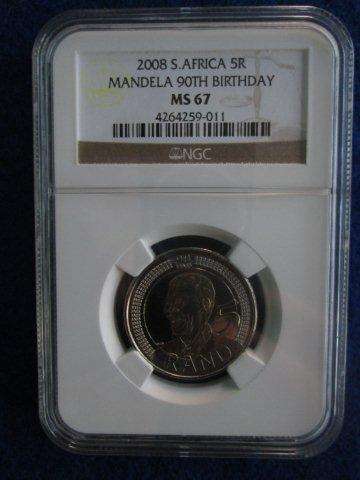 MS 67 - 2008 Mandela Birthday.  NGC Graded.