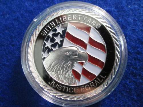 USA  COLORIZED MEDAL -  UNITED WE STAND SEPTEMBER 11, 2001- WITH LIBERTY AND JUSTICE.....