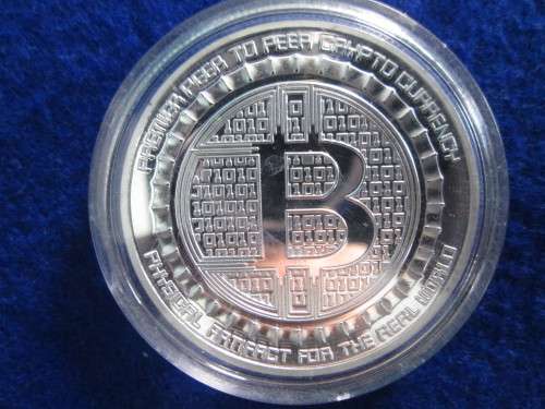 Silver Plated Bitcoin - Commemorative Coins - BTC Coin Art Collection.