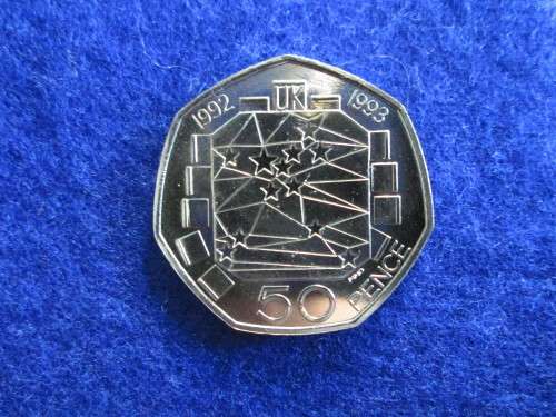 UK Presidency of Council Of EEC - 50 Pence.  1992 - 1993 - Uncirculated.
