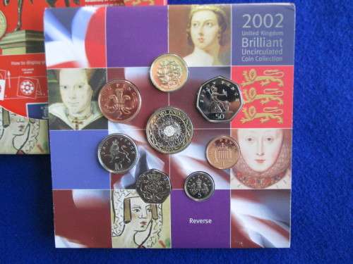 United Kingdom 2002 Royal Mint Brilliant Uncirculated Coin Collection.