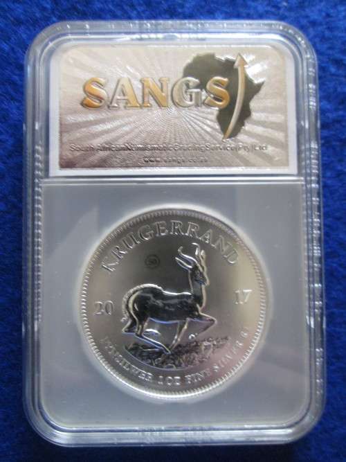 2017 SILVER 1OZ PREMIUM UNC KRUGERRAND.  SANGS Graded PL 69. 50th Anniversary.