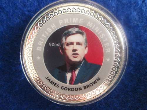 James Gordon Brown - UK British Prime Minister Commemorative Silver Plated Coin. 52nd.