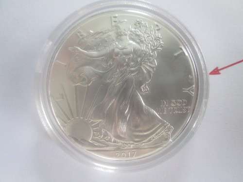 Reserve for Quewin 1oz - American Silver Liberty in Capsules - 2017. - Small die indent above Y?