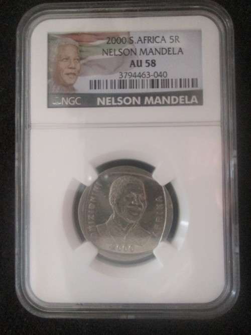 2000 S. Africa 5R - Nelson Mandela AU 58 NGC Graded.