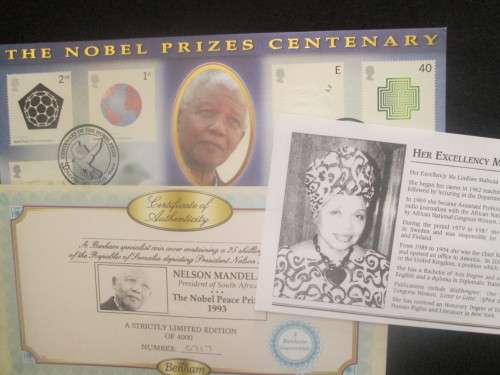 2001 MANDELA UK BENHAM COIN COVER LIMITED EDITION WITH SOMALIA 25 SHILLING COIN SEALED.