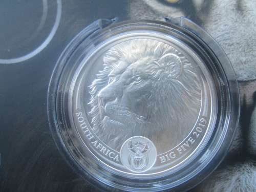 2019 Silver Big 5 LION R5 Brilliant Uncirculated.