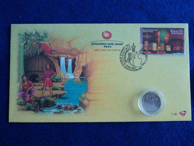 2002 World Summit R1 Coin in capsule - Circulated + FDC 7.36.