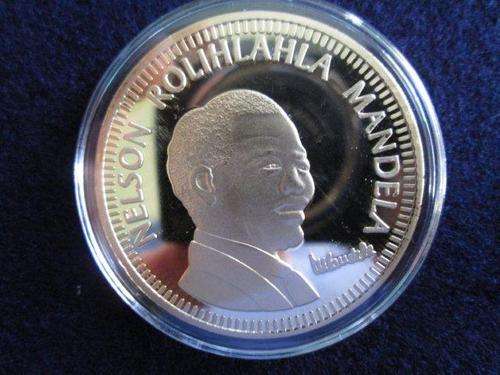 1oz. NELSON MANDELA GOLD CLAD MEDALLION.  BID PER COIN.