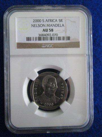 NGC AU58 - 2000 Nelson Mandela R5.
