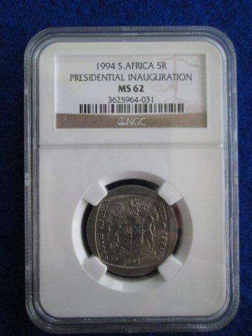 1994 Presidential Inauguration R5 .  MS62 NGC Graded Coin.