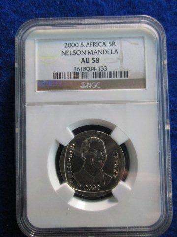 NGC AU58 - 2000 Nelson Mandela R5.