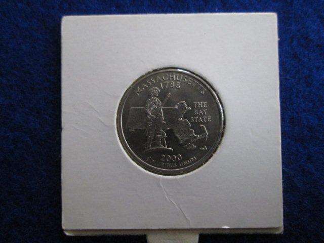 2000 USA Quarter Dollar. Massachusetts. (D)