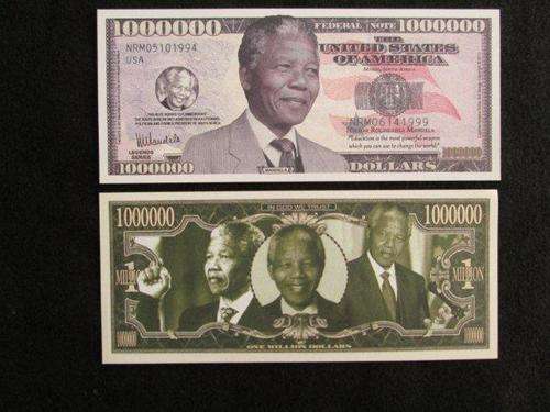 NELSON MANDELA - 1 MILLION DOLLAR - NOVELTY BILL.  BID/BILL