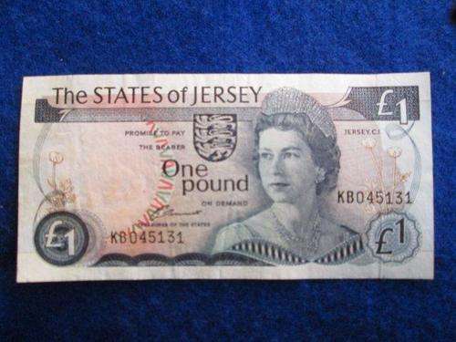QE II - A STATES OF JERSEY ONE POUND NOTE 1976 - 88 - CIRCULATED.