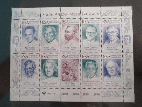 SA Nobel Laureates MNH mini sheet