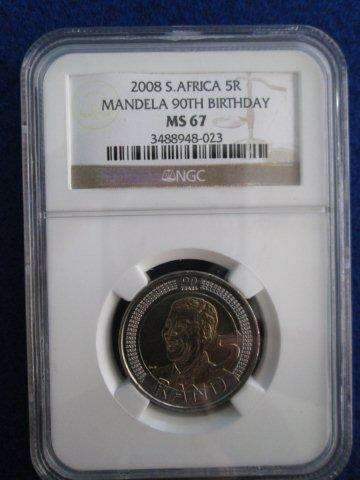 MS 67 - 2008 Mandela Birthday.  NGC Graded.