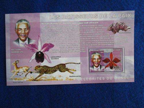 Congo, Dem.Rep., Mint never hinged. Orchids, Mandela Nelson, Cheetah,