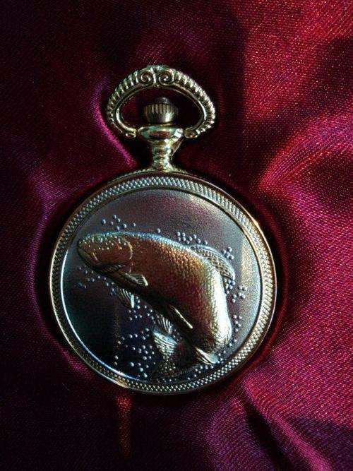"ANGLER"  1870s - style  Replica Quartz Pocket Watch.