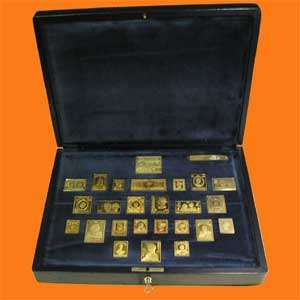 "Treasures from the Royal Collection" Sterling Silver Gold Plated Stamp Set