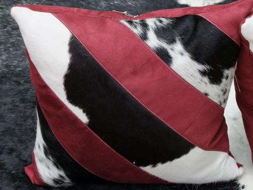 NGUNI HIDE CUSHIONS - SUEDE WITH BLACK & WHITE HIDE