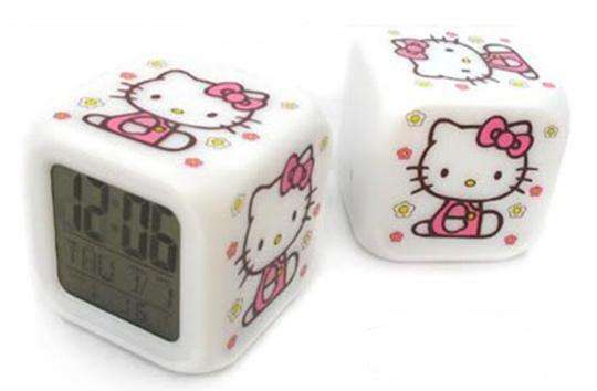 NEW HELLO KITTY  LED Digital Colour Alarm Clock