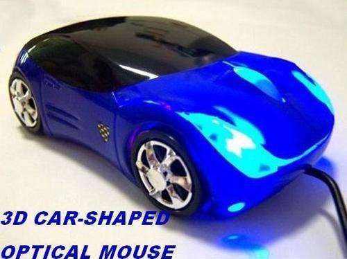 Blue Car Shaped PC USB Interface Computer 3D Optical Mouse