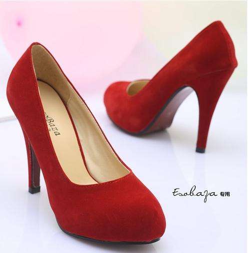 BRAND NEW SUEDE RED HEELS!!
