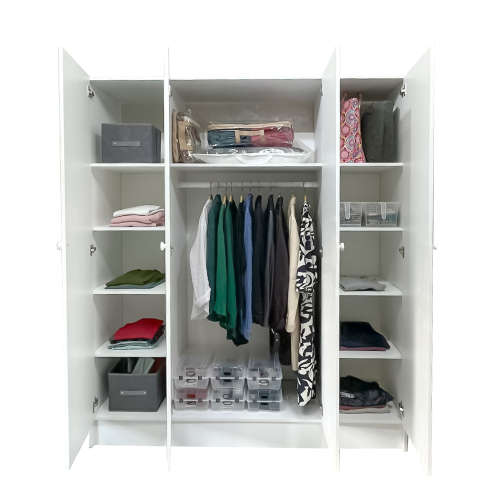 4-Door Built in Cupboard - White