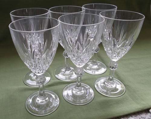 SET OF 6 RED WINE GLASSES - CRYSTAL D'ARQUES