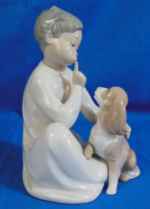 LLADRO FIGURINE - "BOY WITH DOG"