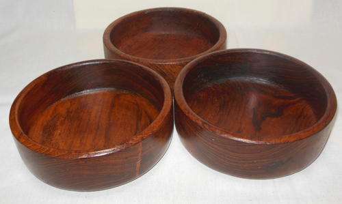 3 WOODEN BOWLS