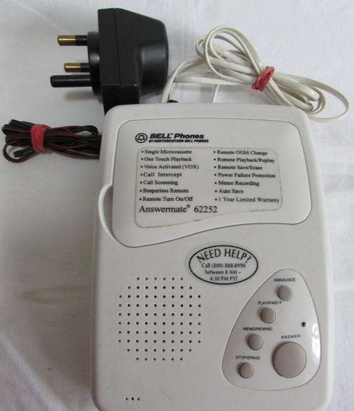 BELL TELEPHONE ANSWERING MACHINE - ANSWERMATE 62252