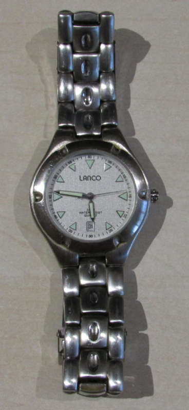 LANCO AUTOMATIC STAINLESS STEEL MEN'S WATCH - WORKING - NEW BATTERY FITTED